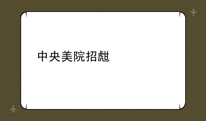 中央美院招生简章