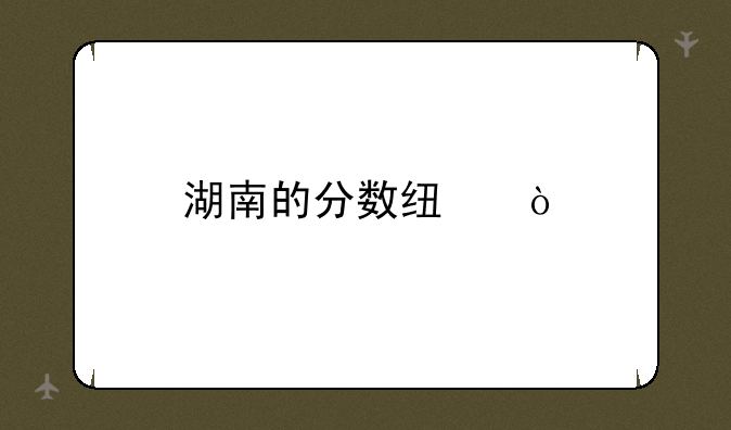 湖南的分数线？