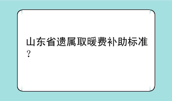 山东省遗属取暖费补助标准？