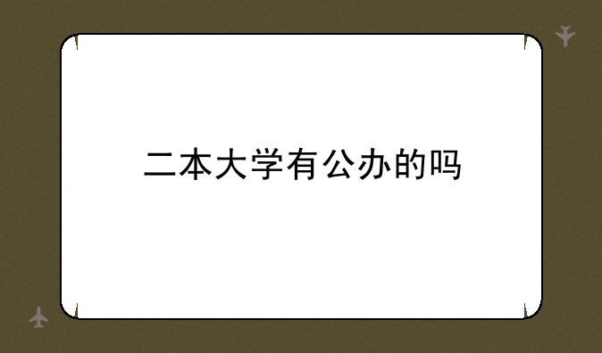 二本大学有公办的吗