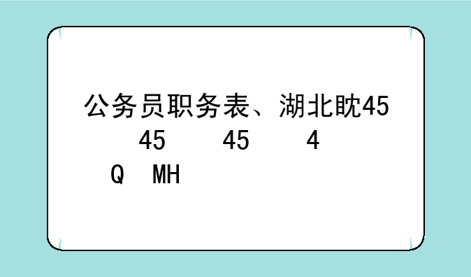 公务员职务表、湖北省考公务员职位表